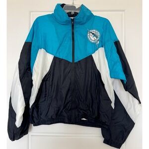 Vintage Florida Marlins Jacket Windbreaker Sz L Teal Black MLB 90s 80s